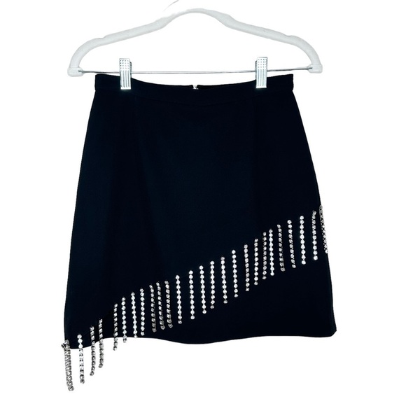 CHRISTOPHER KANE Size 4 Crystal Cupchain Mini Skirt Black - Picture 3 of 7